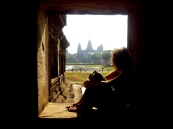Perfect view of Angkor Wat in the morniing sunshine